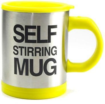 Self Stirring Mug Yellow/Silver 400ml