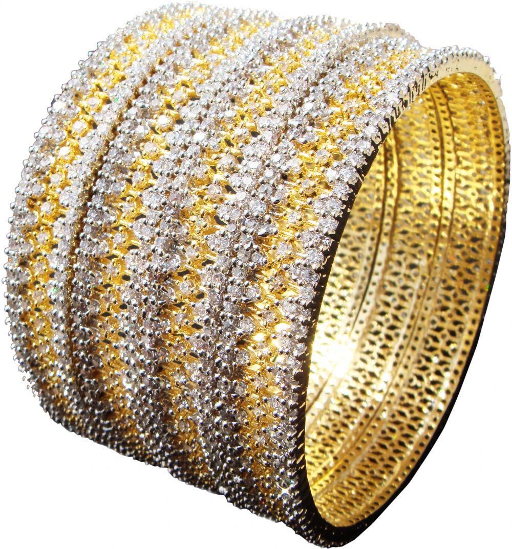 18k Real Gold plated Exquisite crafted Stunning rich finished 4 pieces Bangle (Bracelet) set