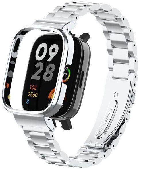 Stainless Steel Metal Strap Band Compatible With Xiaomi Redmi Watch 3 Only - Not Compatible With Redmi Watch 3 Active Not Compatible With Redmi Watch 3 Lite Silver