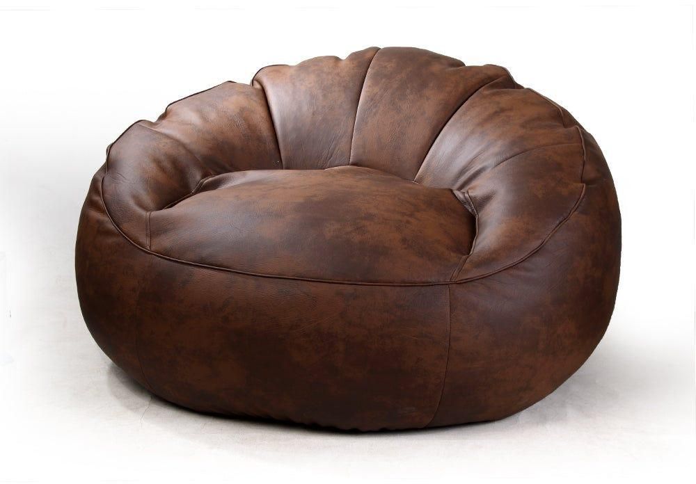 Get Leather Bean Bag, 95×80 - Brown with best offers | Raneen.com