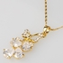16K Gold Plated CZ Zircon Simulated Diamond Jewelry Set with Necklace/Earrings