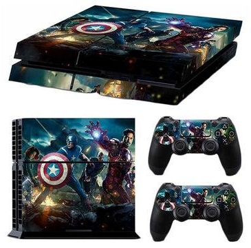 3-Piece Avengers Themed Sticker For PlayStation 4 Set
