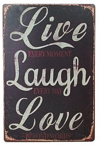 Generic Live Laugh Love Retro Style Metal Painting For Wall Decor - Black