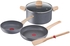 Tefal Natural Force 5pcs Cooking Set (Frypan 20cm, 24cm, Stewpot 24cm+Lid, Wood Spoon)