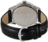 Omax Men's White Dial Leather Band Watch - SCZ005IB03