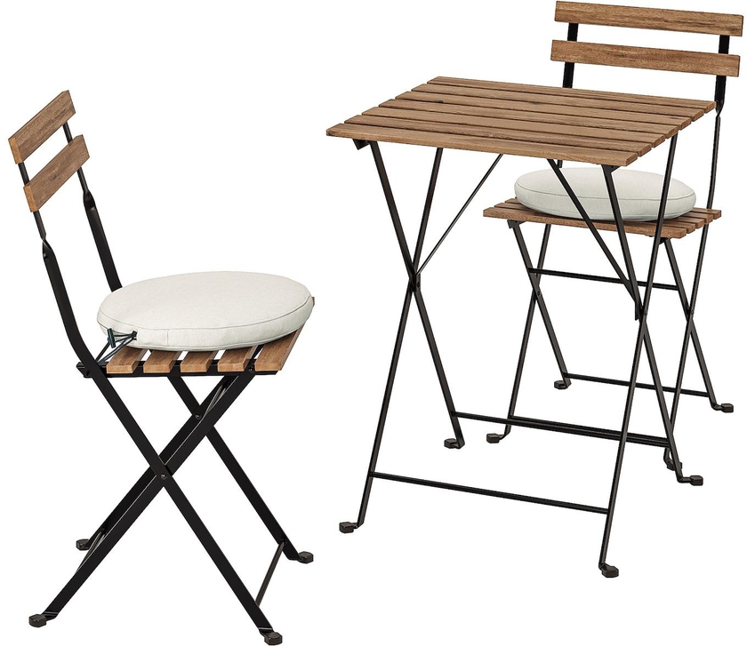 TÄRNÖ طاولة+2كراسي، خارجية - أسود/بني فاتح/Frösön/Duvholmen بيج