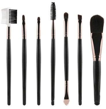 7-Piece Essential Makeup Brush Set Black