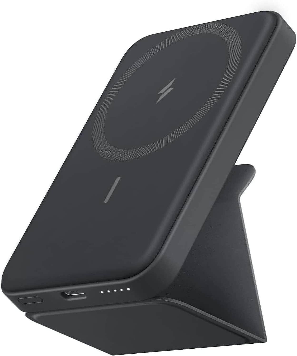 Get Lanex LP18 Mini Magnetic Wireless Power Bank, 5000 mAh, Type C - Black with best offers | Raneen.com