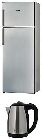 Bosch KDN53VL20 Top Mount Refrigerator - 20 Ft - 454L - Silver + Gift FY-306A EasyTech Kettle - 1.8L