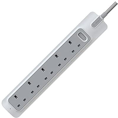 Rafeed Uk Standard Power Extension Sockets With Master Switch, 5 Gang Sockets,Cable 3M