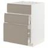 METOD / MAXIMERA Base cab f sink+3 fronts/2 drawers, white/Voxtorp dark grey, 60x60 cm - IKEA