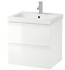 GODMORGON / ODENSVIK Wash-stand with 2 drawers, high-gloss white