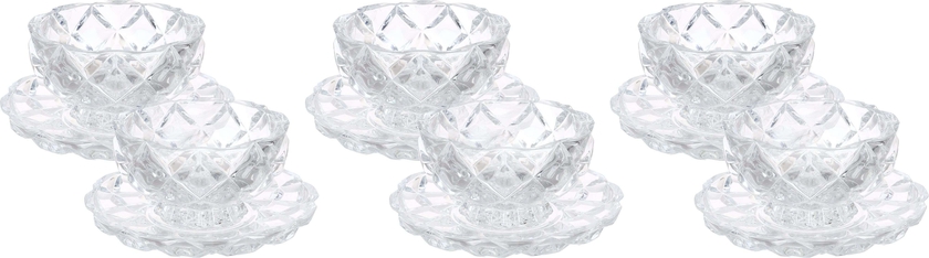 Get City Glass Dessert Bowls Set, 12 Pieces - Clear with best offers | Raneen.com