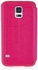 Solid Color Stand PU Leather Wallet Case with Display Screen for Samsung S5 Pink