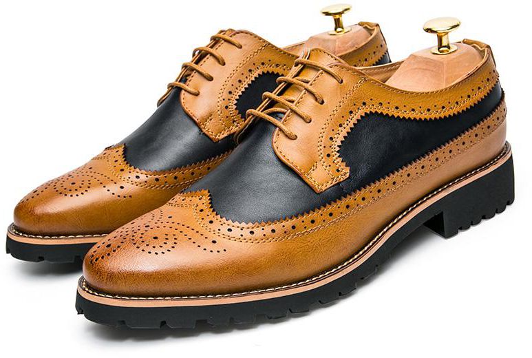 Vintage Brogue Male Shoes Carve Flower Yuppie Men Shoes Wedding Shoes brown 42