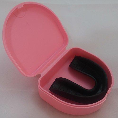 Whistlekick Martial Arts Mouth Guard and Case Set Pink Holder and Black Mouth Guard - One Size Fits All
