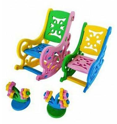 4-Piece Rocking Chairs 3D Foam Puzzle 17 x 24 x 4cm