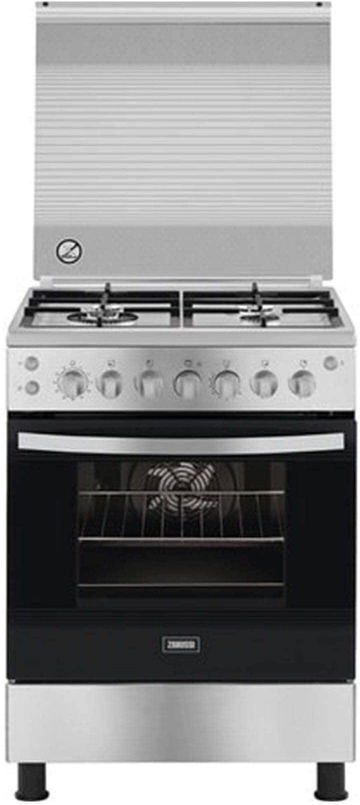 Zanussi Gas Cooker Cool Cast - 4 Burners - Silver - ZCG61296XA