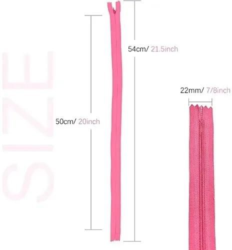 Nylon Invisible Zippers - 6 Pack - 20" - Pink