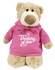 Caravaan - Mascot  Bear w/  Thinking of You Print on Pink Hoodie 28cm