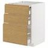 METOD / MAXIMERA خزانة قاعدة مع سطح عمل/٣ أدراج, أبيض/Lerhyttan رمادي فاتح, ‎60x60 سم‏ - IKEA