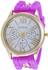Geneva Women's White Dial Silicone Band Watch - UMB-CHAIN-HPINK