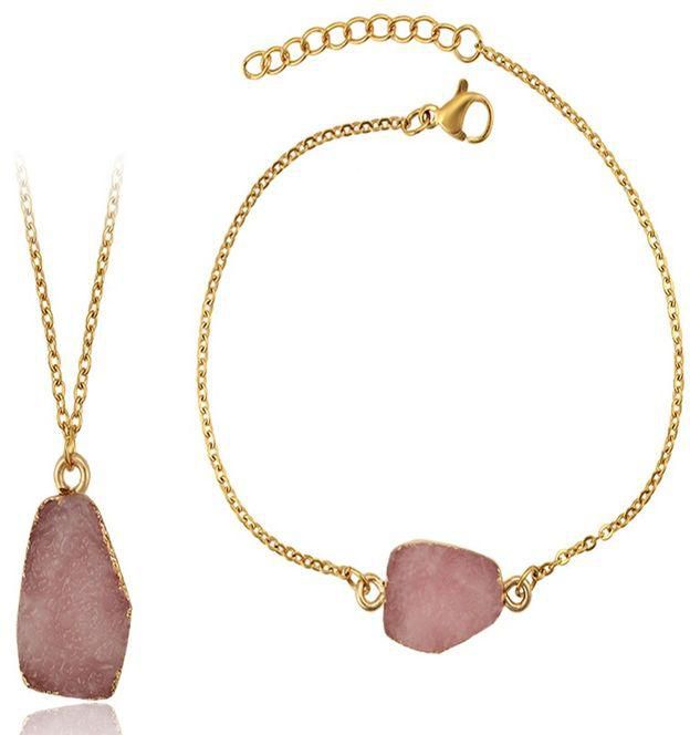Carjay Jewels Gold Coated Necklace + Gold Coated Bracelet