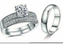 Silver Plated Wedding And Engagement Ring - 3pcs