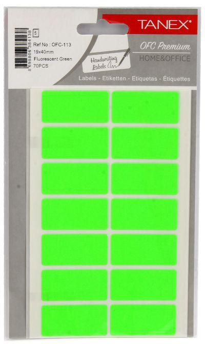 Tanex HANDWRITING LABEL TANEX GREEN 40 × 19 MM 5 SHEETS A5 / 14 MODEL OFC-113