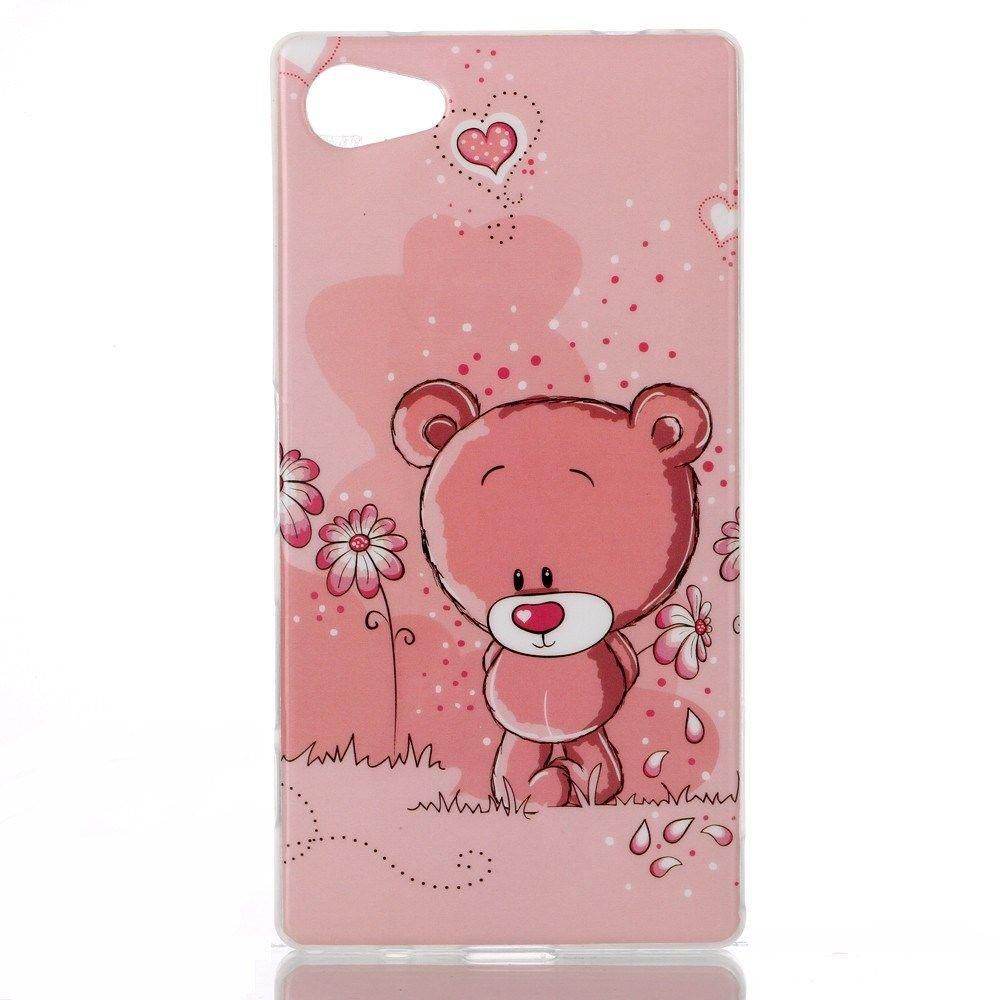 Cute Bear Holding Flower IMD TPU Cover for Sony Xperia Z5 Compact