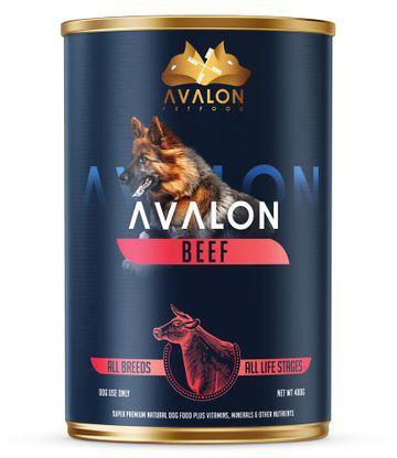Avalon علبة لحم بقري للكلاب 410 جرام
