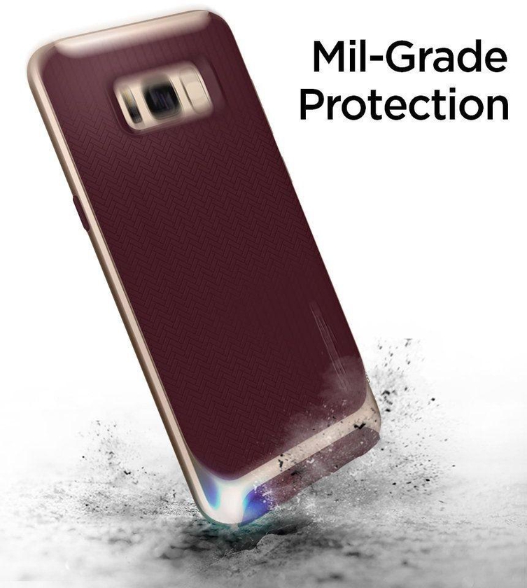 Spigen Samsung Galaxy S8 PLUS Neo Hybrid cover / case - Burgundy with Champagne Gold frame