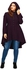Fashion Plus Size Lace Up High Low Hooded Coat - PURPLISH RED