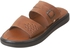 Get Al Dawara Leather Flip Flop Slippers For Men - Brown with best offers | Raneen.com