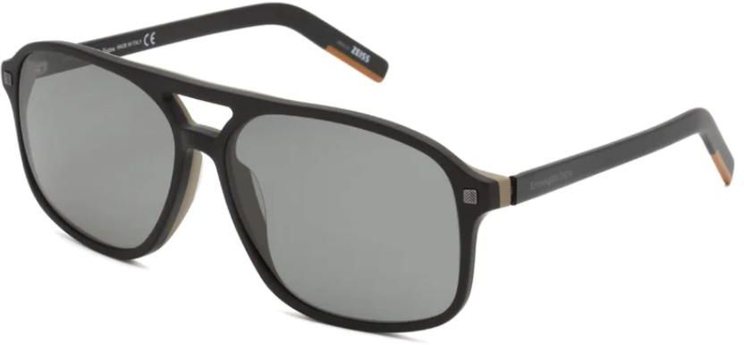 ERMENEGILDO-ZEGNA-EZ0151-05D Men’s Black/Grey Polarizerd Pilot Sunglasses