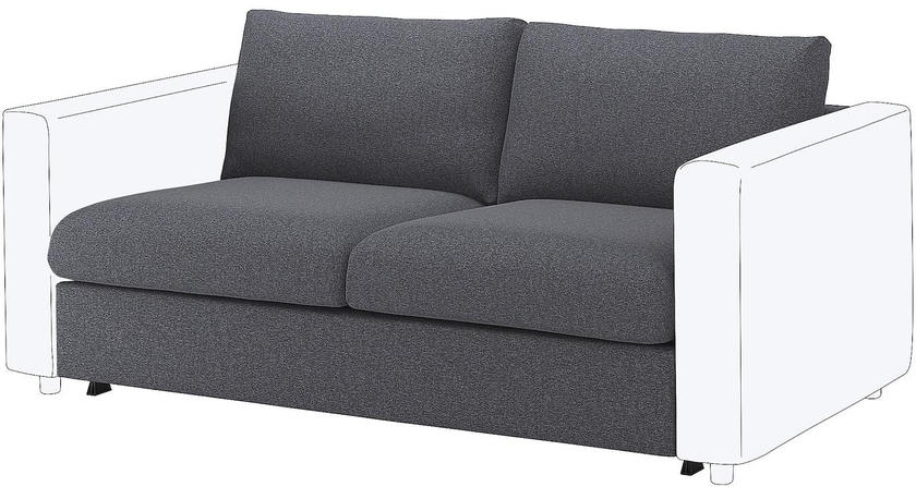 VIMLE Cover for 2-seat sofa-bed section - Gunnared medium grey