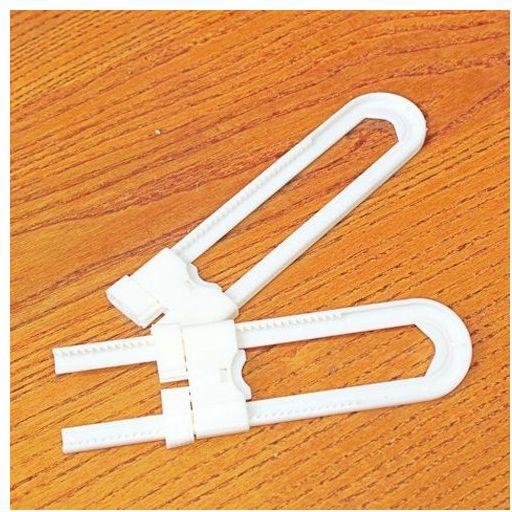 No Brand 2PCS Adhesive Multifunctional U-shaped Baby Proofing Safety Locks For Refrigerator Microwave Drawer-White