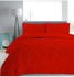 3-Piece Pinch Pleated Egyptian Cotton Duvet Cover Set Red King