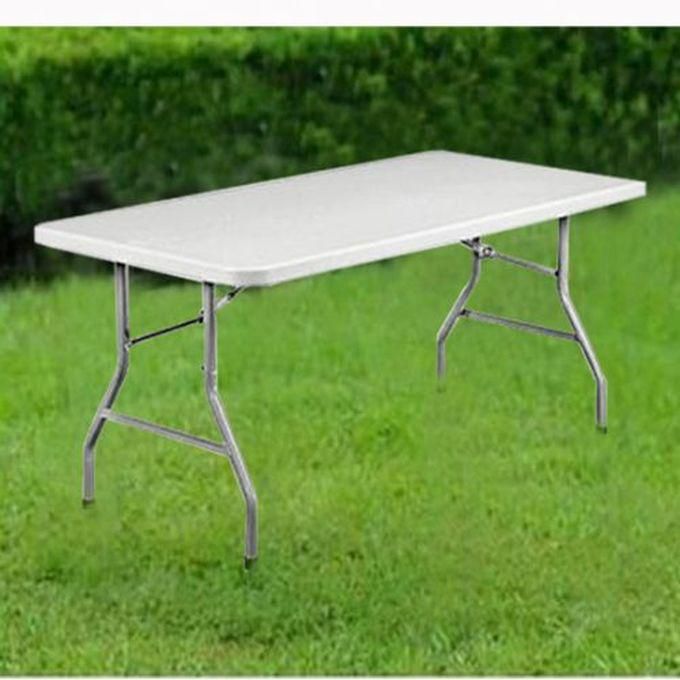 8-Seater Plastic-Top Table With Foldable Metal Legs - 5Ft