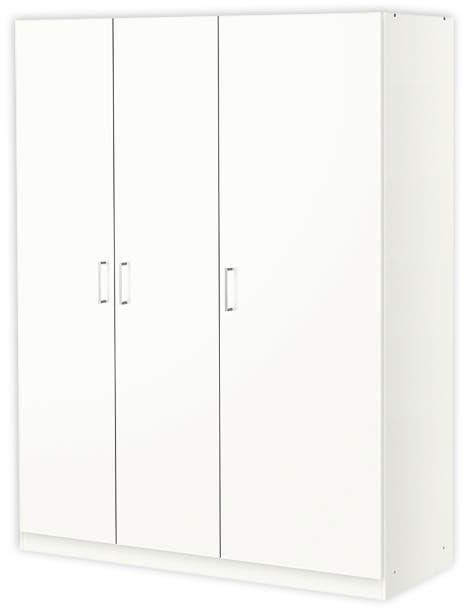 Get MDF Wood Wardrobe 3 Door, 140x60x190 Cm - White with best offers | Raneen.com