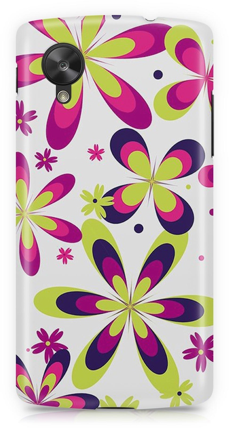Bright Fluorescent Coloured Flower Phone Case Cover for Nexus 5