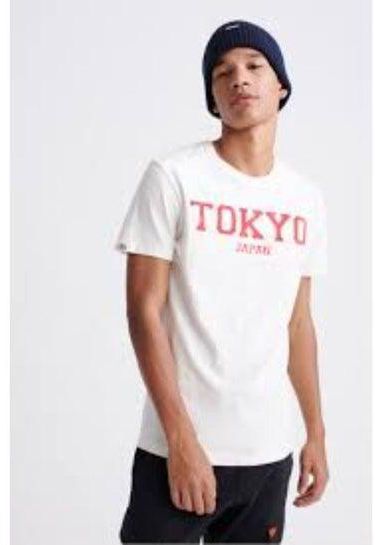 Tokyo Printed White T-Shirt Small