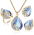 Fashion Blue Crystal Necklace And EarringsJewelry Set