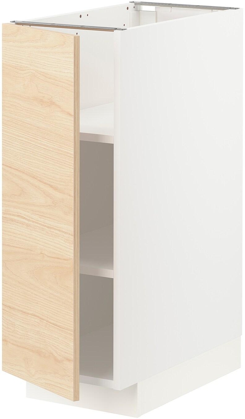 METOD Base cabinet with shelves - white/Askersund light ash effect 30x60 cm