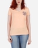 Ultimate Fashion Wear Geometric Rhombus Cotton V-Neck T-Shirt - Salmon