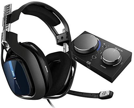 ASTRO Gaming A40 TR Wired Gaming Headset + MixAmp Pro TR, Astro Audio V2, Dolby Audio, Swappable Mic, Game/Voice Balance Control, for PS5, PS4, PC, Mac - Black/Blue