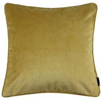 Decorative Square Shaped Cushion Polyester Ochre Yellow 43x43centimeter