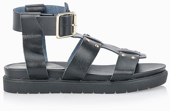 Buckle Ankle Strap Leather Sandals