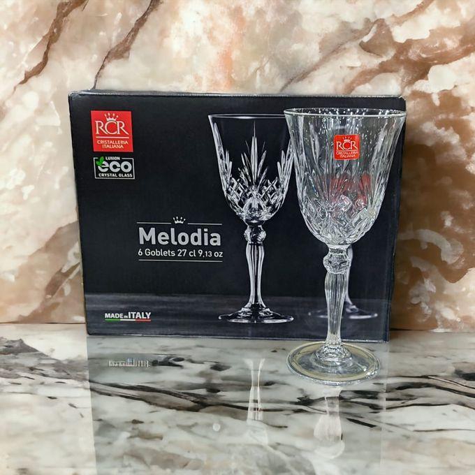 Rcr Italian RCR Crystal Goblets Set Of 6 Pieces 270ML - MELODIA