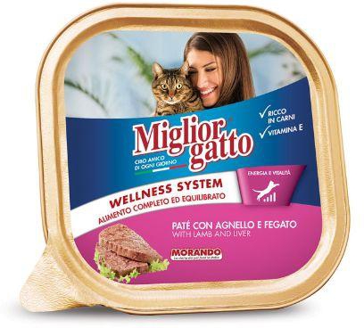 Migliorgatto Adult Cat Food Alutray PATE WITH LAMB AND LIVER 100Gr